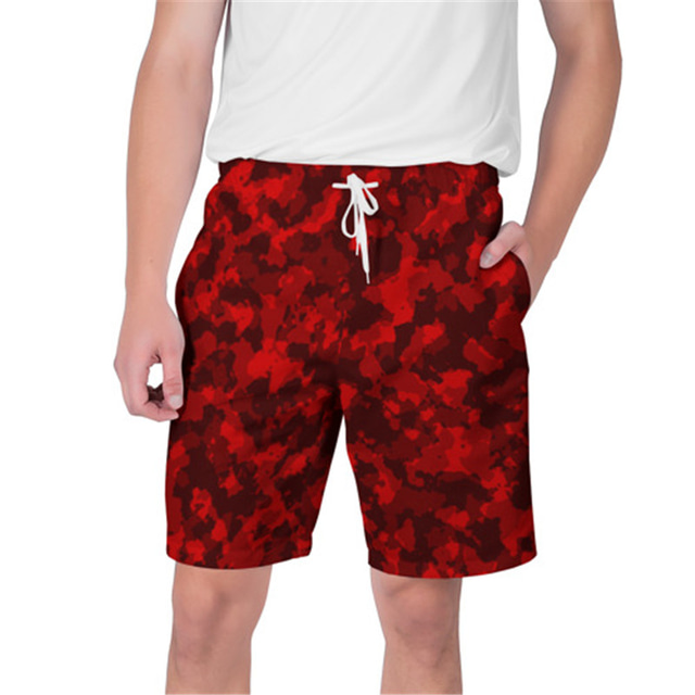 男性用 スイムトランク スイムショーツ スイムウェア 3Dプリント 弾性巾着デザイン ビーチ グラフィック 抽象的 夏 / ミディアムウエスト