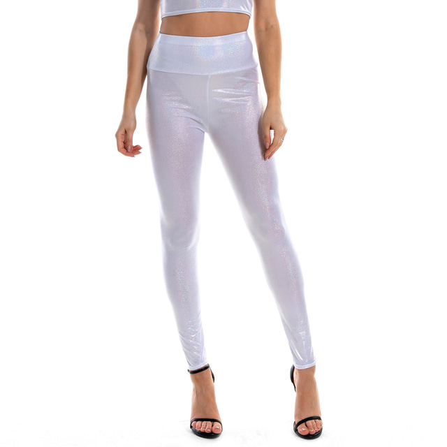  1980s High Waisted Shiny Latex Patent Leggings PU Leather Pencil Pants Women's Kings Day Masquerade Party Bachelorette Party Pride Parade Adults' Pants