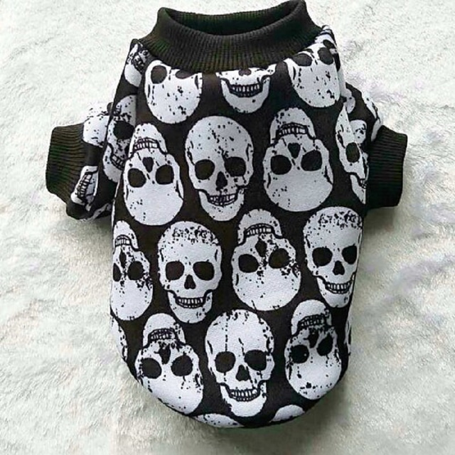  Dog Shirt Sweatshirt Skull Dog Clothes Puppy Clothes Dog Outfits Multicolor Black Sweatshirts  Dog XS