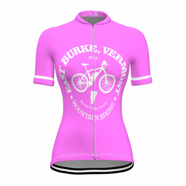  21Grams® 女性用 半袖 サイクリングジャージー グラフィック バイク トップス マウンテンサイクリング ロードバイク ピンク 速乾性 吸汗性 スポーツ 衣類 / 伸縮性あり / アスレイジャー