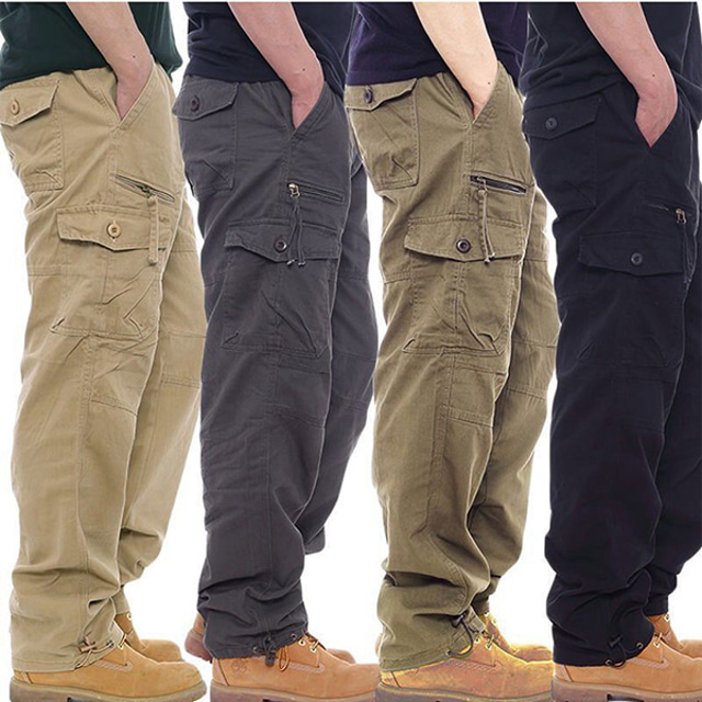  Men's Cargo Pants Hiking Pants Trousers Military Summer Outdoor Ripstop Breathable Quick Dry Zipper Pocket Pants / Trousers Bottoms ArmyGreen Army Yellow Cotton Hunting Fishing Climbing M L XL XXL