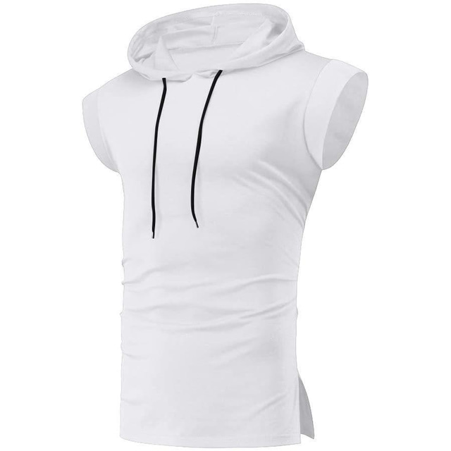  2021 new products aliexpress amazon ebay men's sleeveless fitness exercise drawstring hooded vest top men