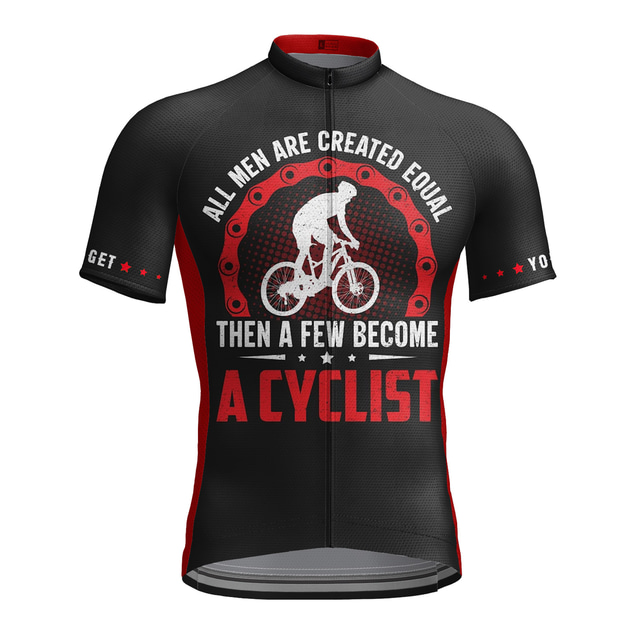  OUKU 男性用 半袖 サイクリングジャージー グラフィック バイク トップス マウンテンサイクリング ロードバイク ブラック 速乾性 吸汗性 スポーツ 衣類 / アスレイジャー