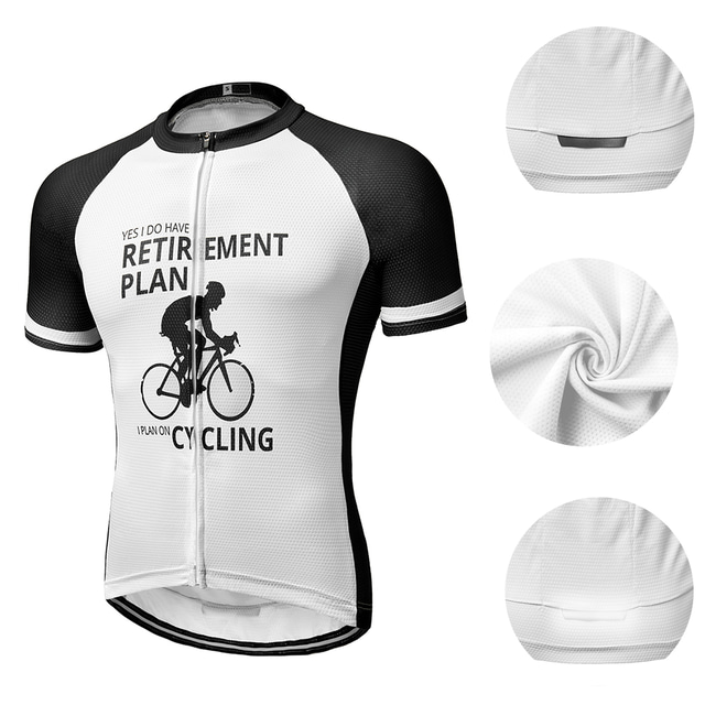  OUKU Męskie Krótki rękaw Koszulka rowerowa Graficzny Plan emerytalny Wzór Rower Dżersej Top Kolarstwo górskie Kolarstwie szosowym Zielony Niebieski Pomarańczowy Szybkie wysychanie Sport Odzież