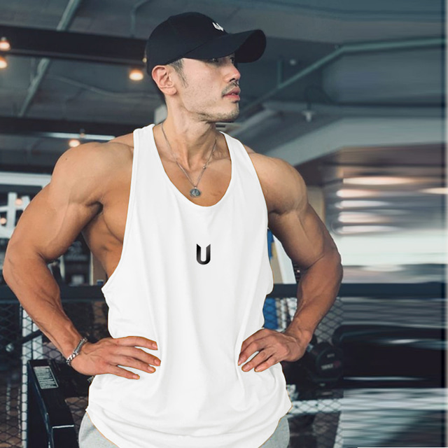  Men's Sleeveless Running Tank Top Top Athletic Athleisure Summer Cotton Breathable Soft Sweat wicking Fitness Basketball Running Jogging Training Sportswear Normal Green Blue White Black Pink Grey