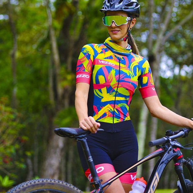  Mujer Manga Corta Jersey de ciclismo con pantalones cortos Traje de triatlón Ciclismo de Montaña Ciclismo de Pista Negro Azul Bicicleta Trajes de Yoga Poliéster Transpirable Secado rápido Reductor