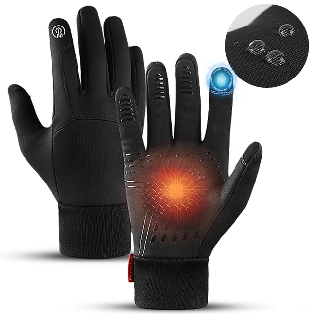 Gants D'hiver Tactiles Pour Vélo - Hommes Et Femmes - Imperméables Et Antidérapants