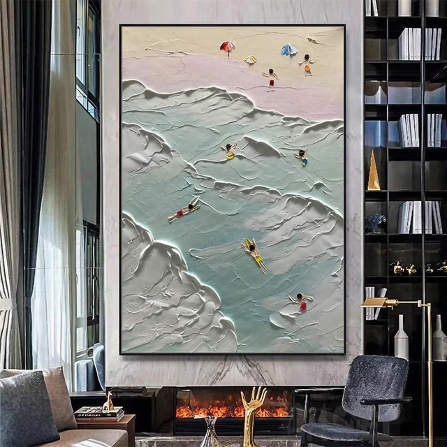  Hang-Dipinto ad olio Dipinta a mano Verticale Astratto Paesaggi Moderno Senza telaio interno  (senza cornice)