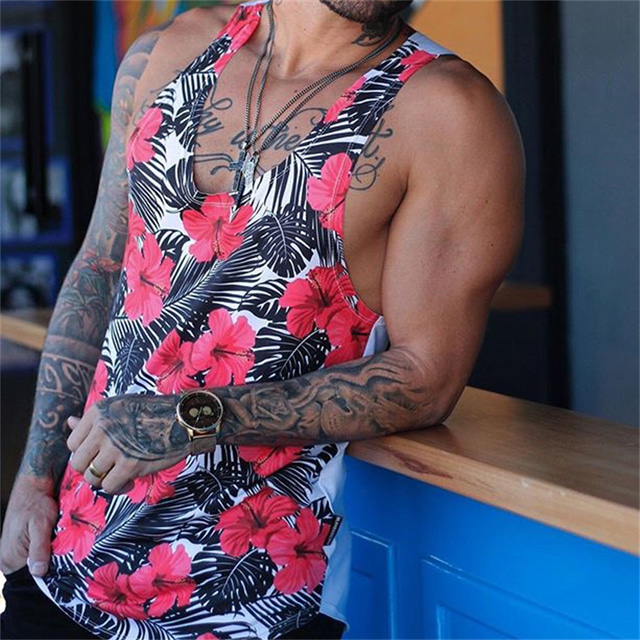  Bărbați Vest Top Bluză Vestă Designer Clasic Hawaiană Vară Fără manșon Roz Deschis Roz Îmbujorat Galben Floral Grafic Imprimeu Stil Nautic Zilnic Sport Imprimeu Îmbrăcăminte Îmbrăcăminte Designer