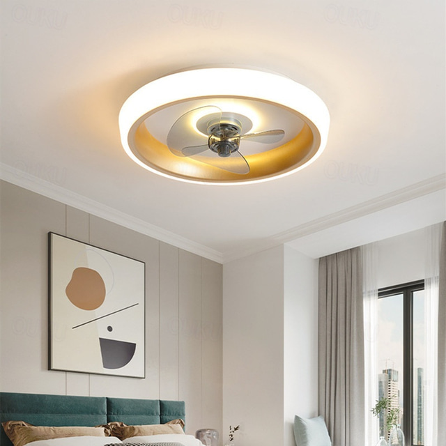  Modern Simple LED Ceiling Fan Light Ceiling Fan Lamp Dining Room Living Room Restaurant Bedroom