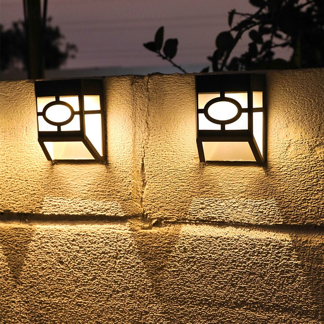  2 stks outdoor wandlampen led solar retro tuin licht waterdichte binnenplaats verlichting voor tuin balkon hek decoratie landschap straatverlichting