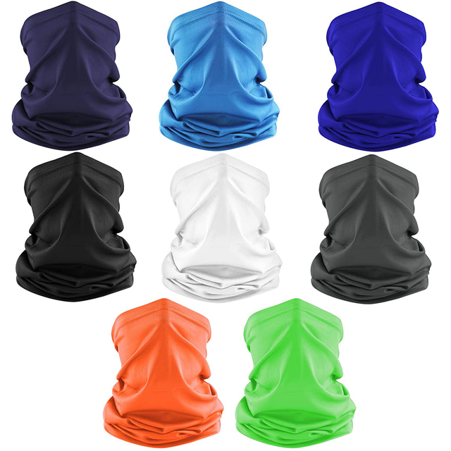  Cooling Neck Gaiter Balaclava Face Mask Neck Tube Scarf Face Cover Solid Color Sunscreen Breathable UV Protection Quick Dry Dust Proof Bandanas Bike / Cycling Black Summer for Men's Women's Outdoor