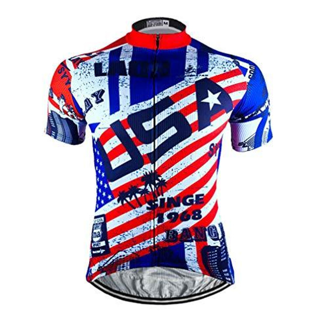 OUKU Men's Cycling Jersey Short Sleeve Mountain Bike MTB Road Bike ...