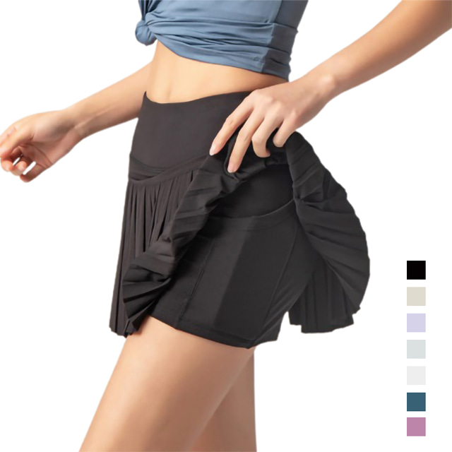  Women's Athletic Skorts Tennis Skirts Golf Skirts Butt Lift Quick Dry Moisture Wicking Skirt Solid Color Autumn / Fall Spring Summer Gym Workout Tennis Golf / High Elasticity / Lightweight