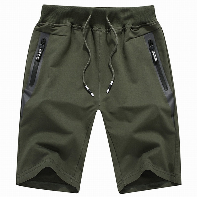  Men's Stylish Casual / Sporty Active Shorts Drawstring Pocket Elastic Waist Knee Length Pants Sports Outdoor Daily Inelastic Solid Color Comfort Breathable Mid Waist ArmyGreen Black Deep Blue Light