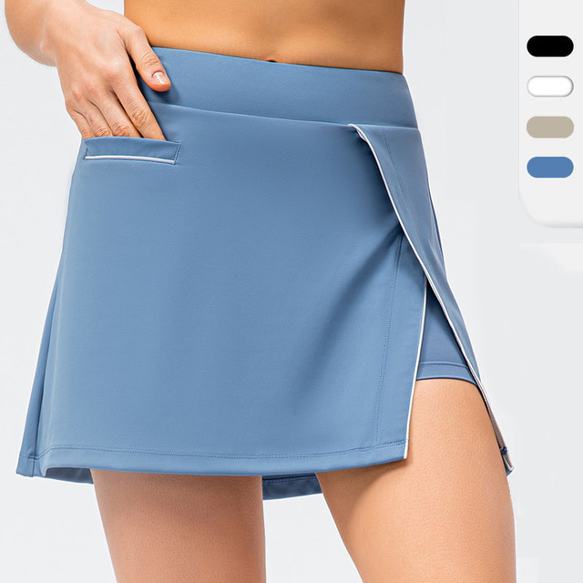  Women's Athletic Skorts Sports Shorts Tennis Shirt With Pockets Quick Dry Moisture Wicking Skirt With Inner Shorts High Waisted Solid Color Summer Gym Workout Tennis Golf / Stretchy / Lightweight