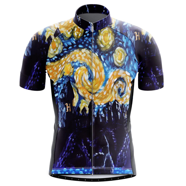  21Grams Men's Cycling Jersey Short Sleeve Mountain Bike MTB Road Bike Cycling Graphic Top Yellow Spandex Breathable Moisture Wicking Reflective Strips Sports Clothing Apparel