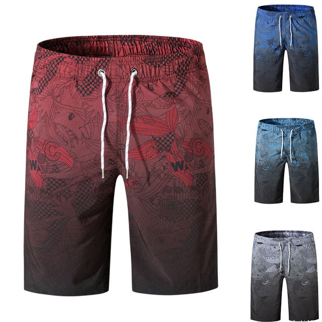  Men's Swim Trunks Swim Shorts Quick Dry Lightweight Board Shorts Bathing Suit with Pockets Mesh Lining Drawstring Swimming Surfing Water Sports Printed Summer