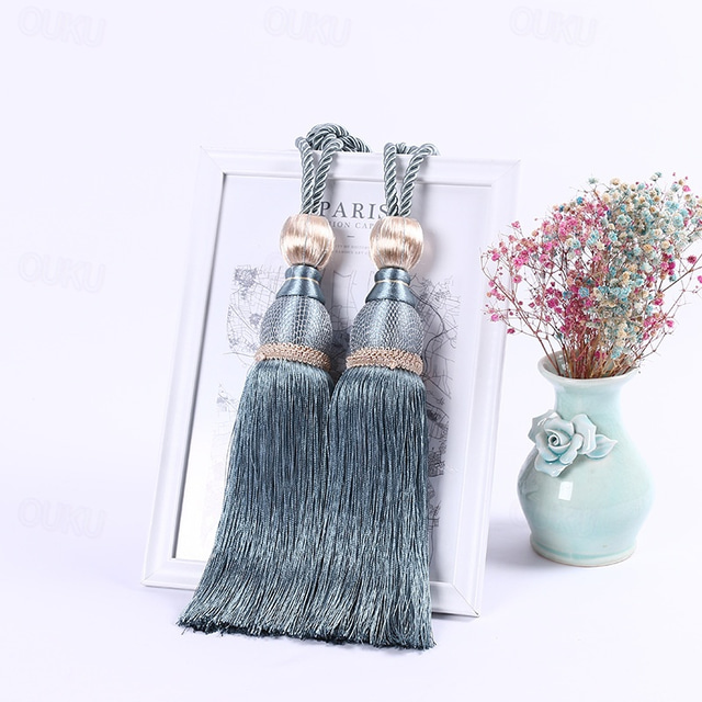  2 Pcs Rope Curtain Tassel Tie Backs Curtain Fringe Tiebacks Holdbacks Window Drapes Curtain Supplies Rope Room Accessories