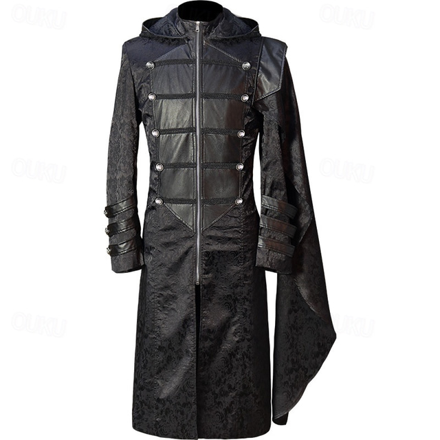  Retro Vintage Punk & Gothic Mittelalterlich Mantel Maskerade Pestdoktor Übergrössen Jacquard Herren Maskerade Party Erwachsene Mantel