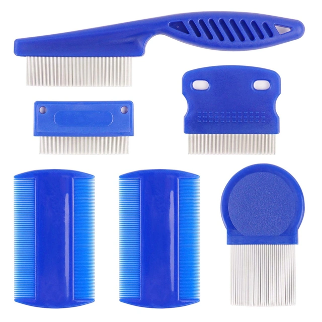 6pcs/Set Pet Lice Combs Dog Grooming Flea Comb Tear Stain Comb for