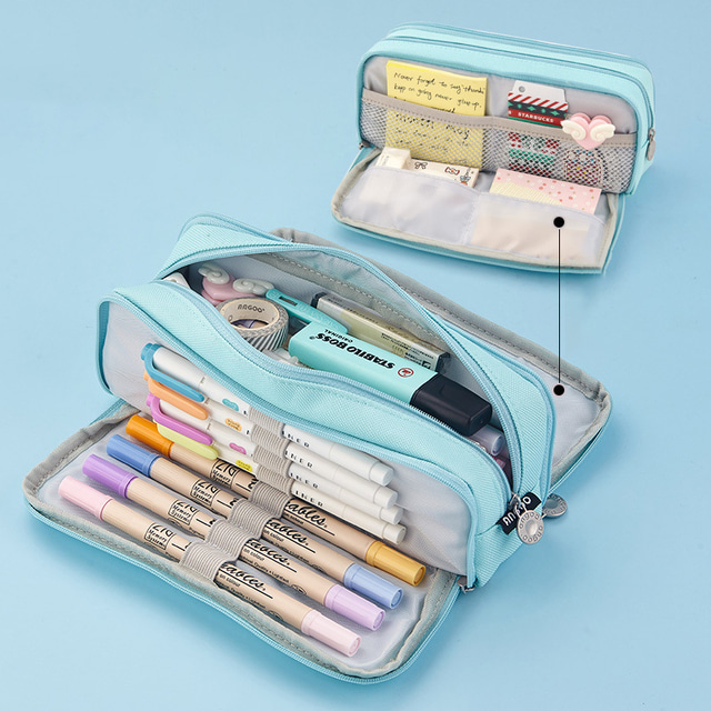  Large Capacity Multi-Compartment Pencil Case - Durable Back to School Stationery Organizer in Multiple Colors