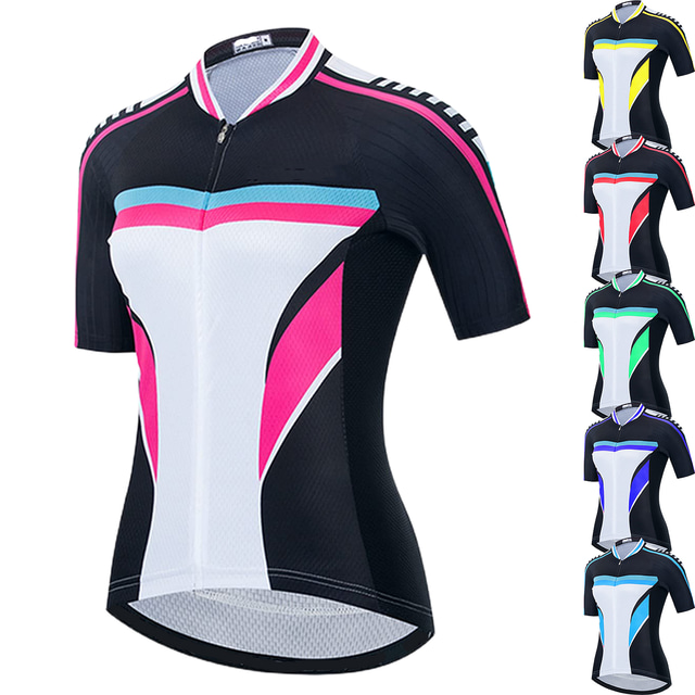 21Grams® Women's Cycling Jersey Short Sleeve Mountain Bike MTB Road Bike Cycling Graphic Shirt Black Green Yellow Breathable Quick Dry Moisture Wicking Sports Clothing Apparel / Athleisure