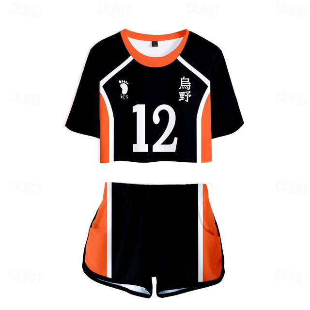  Haikyuu Hinata Shoyo Shorts Crop Top Gym Wear Anime 3D 3D Harajuku Graphic For Women's Adults' Back To School 3D Print