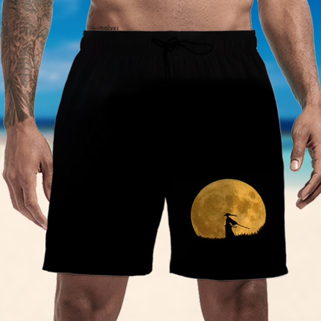  Men's Swim Trunks Swim Shorts Quick Dry Lightweight Board Shorts Bottoms with Pockets Drawstring Swimming Surfing Beach Water Sports Printed Summer