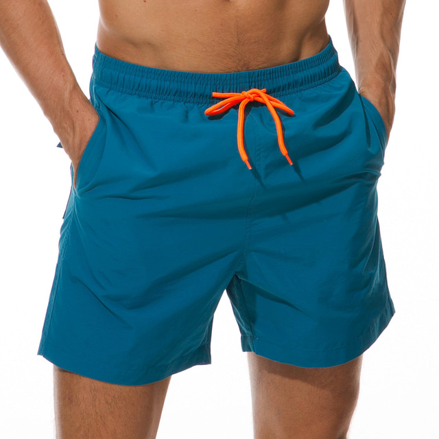  Men's Swim Trunks Swim Shorts Quick Dry Board Shorts Bathing Suit Mesh Lining with Pockets Drawstring Swimming Surfing Beach Water Sports Solid Colored Summer