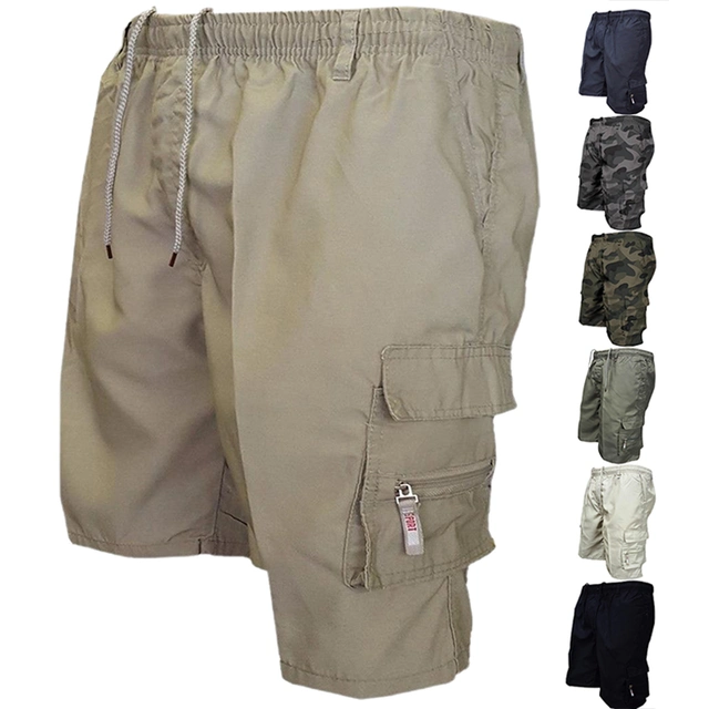 Livonmone Herren Cargo Shorts Sommer – Kurze Hose Mit Taschen, Baumwolle, Elastischer Bund