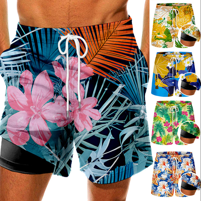 Loveternal Short De Bain Homme Séchage Ultra-Rapide – Imprimé 3D Fun & Coloré – Plage, Piscine, Surf