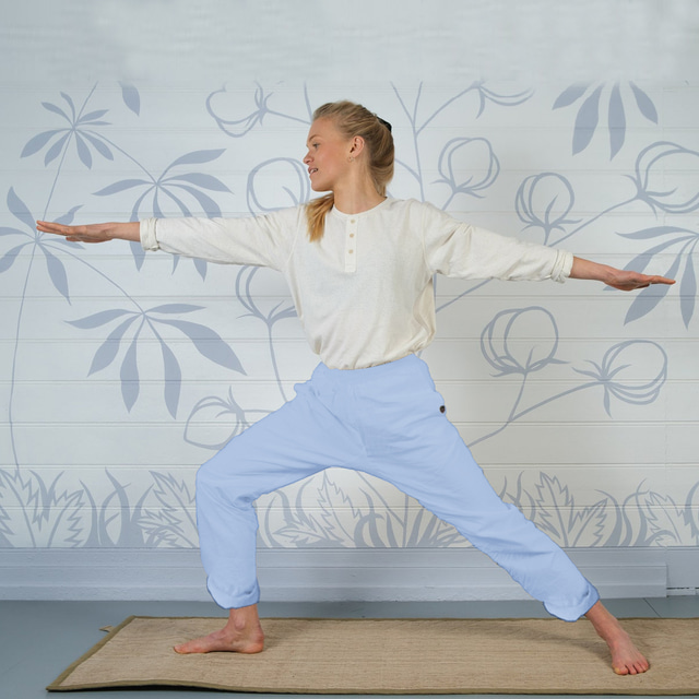  kvinners lin høy midje yogabukser brede ben bukser hurtigtørkende ensfarge grønn hvit grå yoga pilates dans sport aktivklær mikroelastisk løs / atletisk / casual / fritid