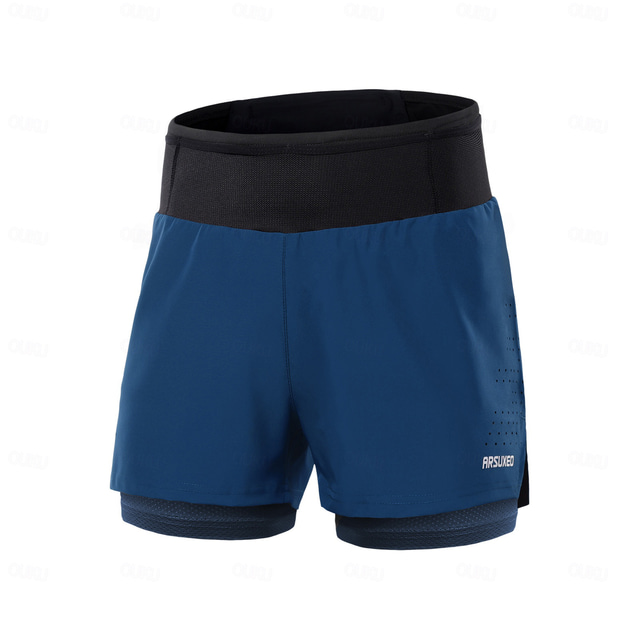  Arsuxeo Men's Running Shorts Gym Shorts Yoga Shorts Pocket 2 in 1 Sporty Side Hollow Out Bottoms Outdoor Sports & Outdoor Athletic Fall Breathable Quick Dry Soft Reflective Strips Yoga Fitness Gym