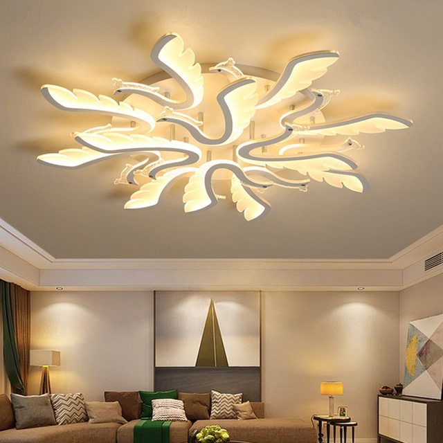  100cm Dimmable Ceiling Light LED Flush Mount Light Metal Layered Modern Style Stylish Painted Finishes 220-240V