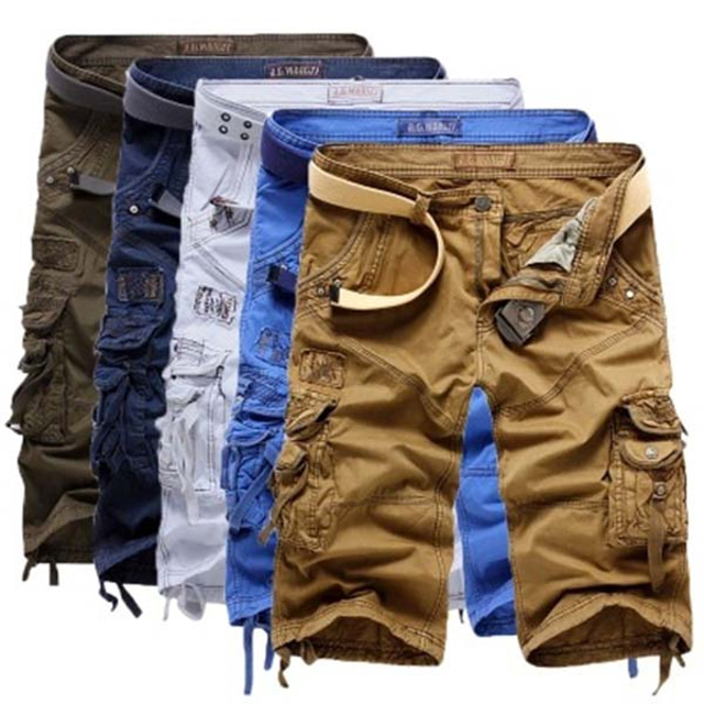  Men's Cargo Shorts Hiking Shorts Tactical Shorts Military Summer Outdoor Ripstop Breathable Quick Dry Lightweight Shorts Capri Pants Bottoms Below Knee White Black Cotton Fishing Climbing Beach 29 30