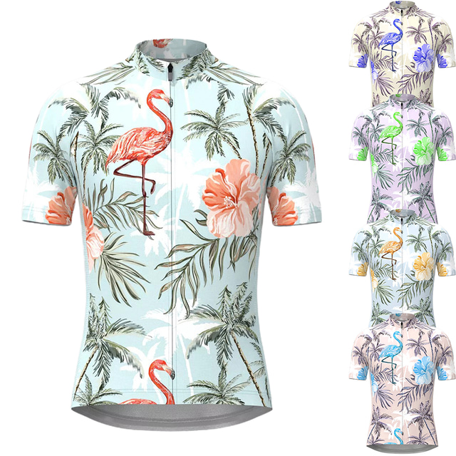  21Grams Homens Camisa para Ciclismo Manga Curta Moto Blusas com 3 bolsos traseiros Ciclismo de Montanha Ciclismo de Estrada Respirável Secagem Rápida Pavio Humido Verde Roxo Amarelo Flamingo Elastano
