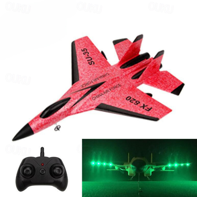  RC Foam Aircraft SU-35 Plane 2.4G Radio Control Glider Radio Remote Control SU-35 Tail Pusher Quadcopter Glider Aircraft Model Fighter Plane Glider Airplane Foam Boys Toys for Boy and Girls