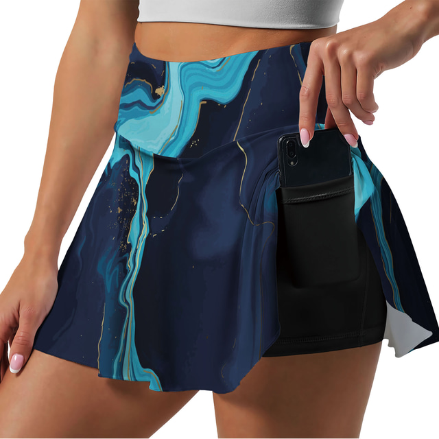 21Grams® Women's Athletic Skorts Running Skirt 2 in 1 Running Shorts with Built In Shorts Athletic Bottoms 2 in 1 Side Pockets Fitness Gym Workout Running Training Exercise Breathable Quick Dry