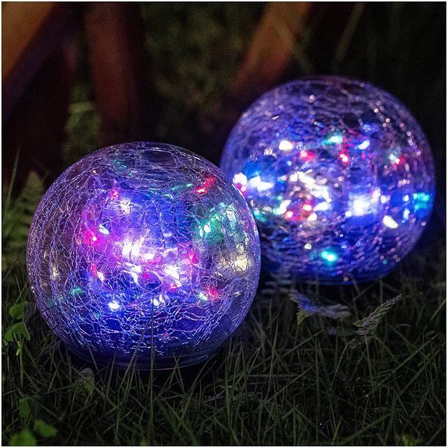  lumină solară bilă de sticlă crăpată lumini cu LED iluminat în aer liber impermeabil pentru festival de grădină decorare interioară în aer liber lumini solare pentru gazon lampă pentru pasarelă
