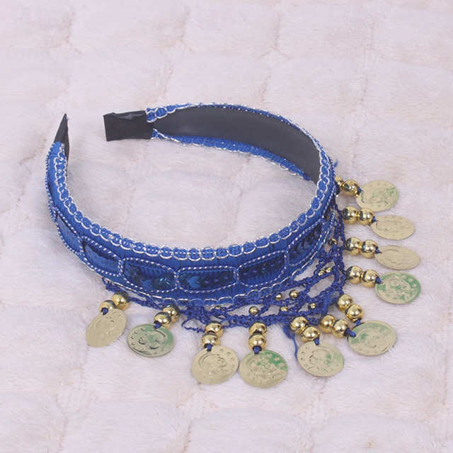  Belly Dance Dance Accessories Headwear Pure Color Splicing Paillette Women's Training Performance Sequined Polyester