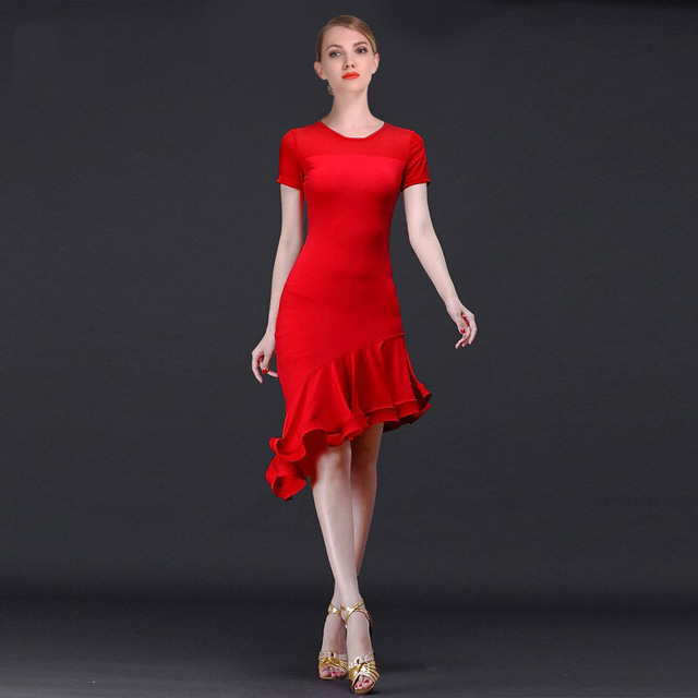  rochie de dans latino ruching antrenament femei performanță mâneci scurte rochie de biserică modal înalt pentru femei zilnic