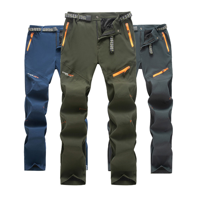  Men's Hiking Pants Trousers Summer Outdoor Breathable Water Resistant Quick Dry Zipper Pocket Pants / Trousers Bottoms Elastic Waist Black Army Green Hunting Fishing Climbing S M L XL XXL