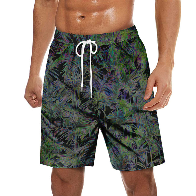  Bărbați Boxeri înot Pantaloni Scurți de Înot Uscare rapidă Pantaloni Scurti Costum de baie Cu buzunare Cordon Înot Surfing Plajă Sporturi Acvatice  Tropical Imprimat Primăvară Vară