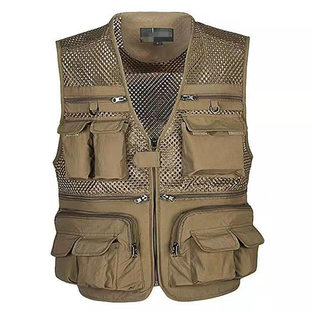  Men's Fishing Vest Hiking Vest Summer Outdoor Lightweight Work Safari Travel Photo Vest with 16 Pockets Breathable Quick Dry Mesh Polyester Orchid Black Light Green Hunting