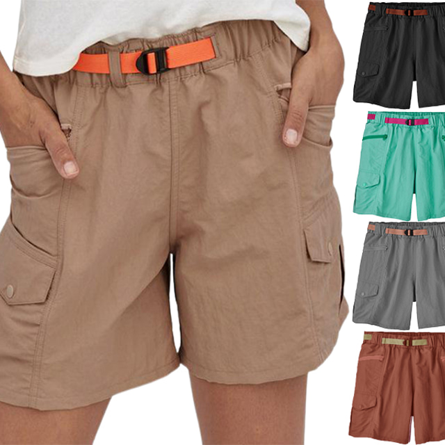  Women's Cargo Shorts Hiking Shorts Military Summer Outdoor Ripstop Breathable Quick Dry Lightweight Shorts Bottoms Zipper Pocket Elastic Waist Green Black Climbing Camping / Hiking / Caving Traveling