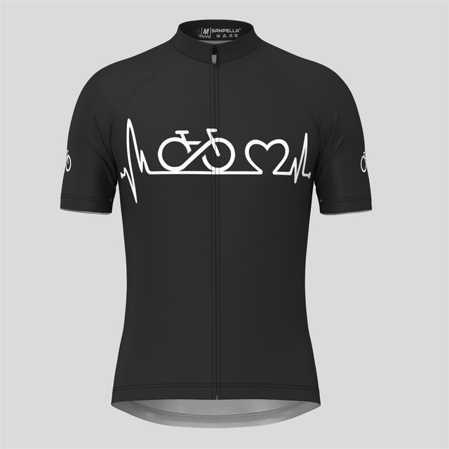  21Grams Men's Cycling Jersey Short Sleeve Bike Top with 3 Rear Pockets Mountain Bike MTB Road Bike Cycling Breathable Quick Dry Moisture Wicking White Black Purple Graphic Patterned Spandex Polyester