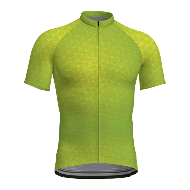  21Grams Men's Cycling Jersey Short Sleeve Bike Top with 3 Rear Pockets Mountain Bike MTB Road Bike Cycling Breathable Quick Dry Moisture Wicking Black Green Spandex Polyester Sports Clothing Apparel
