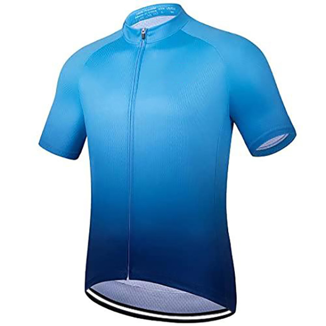  OUKU Men's Cycling Jersey Short Sleeve Mountain Bike MTB Road Bike Cycling Graphic Shirt Yellow Dark Purple Blue Cycling Lightweight Materials High Elasticity Sports Clothing Apparel