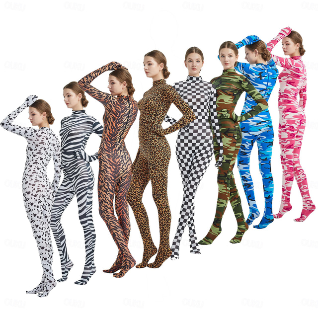 Costumele Zentai Costum Cosplay Salopetă Costum de carnaval Costul Integral Pentru femei Toate Băieți Cosplay Costum sexy Carou Culoare Camuflaj Model de blană de animal Lycra Spandex Costum pentru
